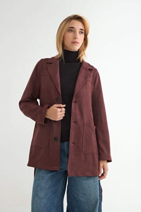 CHAQUETA GAMUZA NORMA Bordó