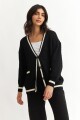 Cardigan con detalles en contraste NEGRO