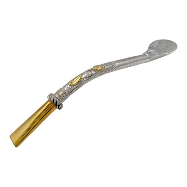 BOMBILLA MELO PLATA Y ORO 43 - Adulto - Plateado Plateadouniforme