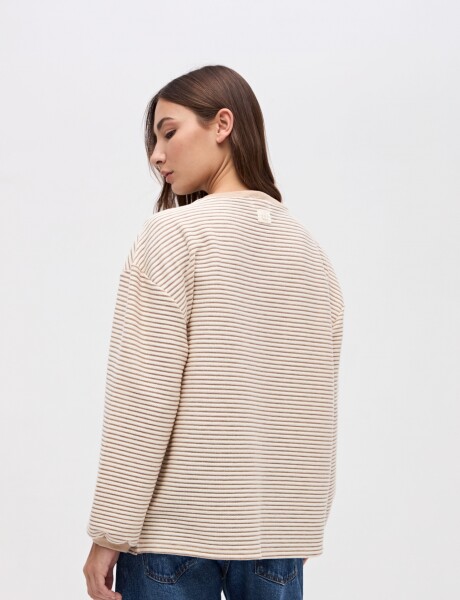 Remera Plea Rayas beige