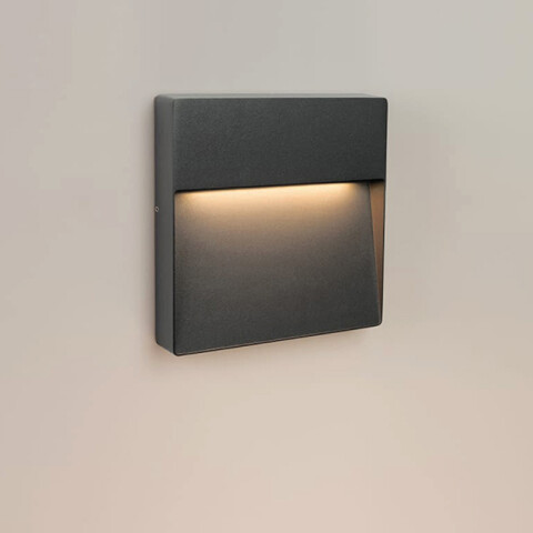 Lámpara de pared LED IP65 negro 6W luz cálida 90° IX4826
