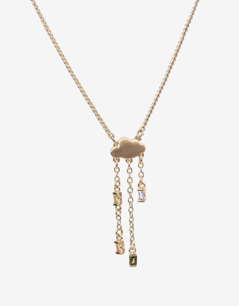 Cadena Corta con Dije Strass Collar Weather Con Cubic Zirconia - Dorado