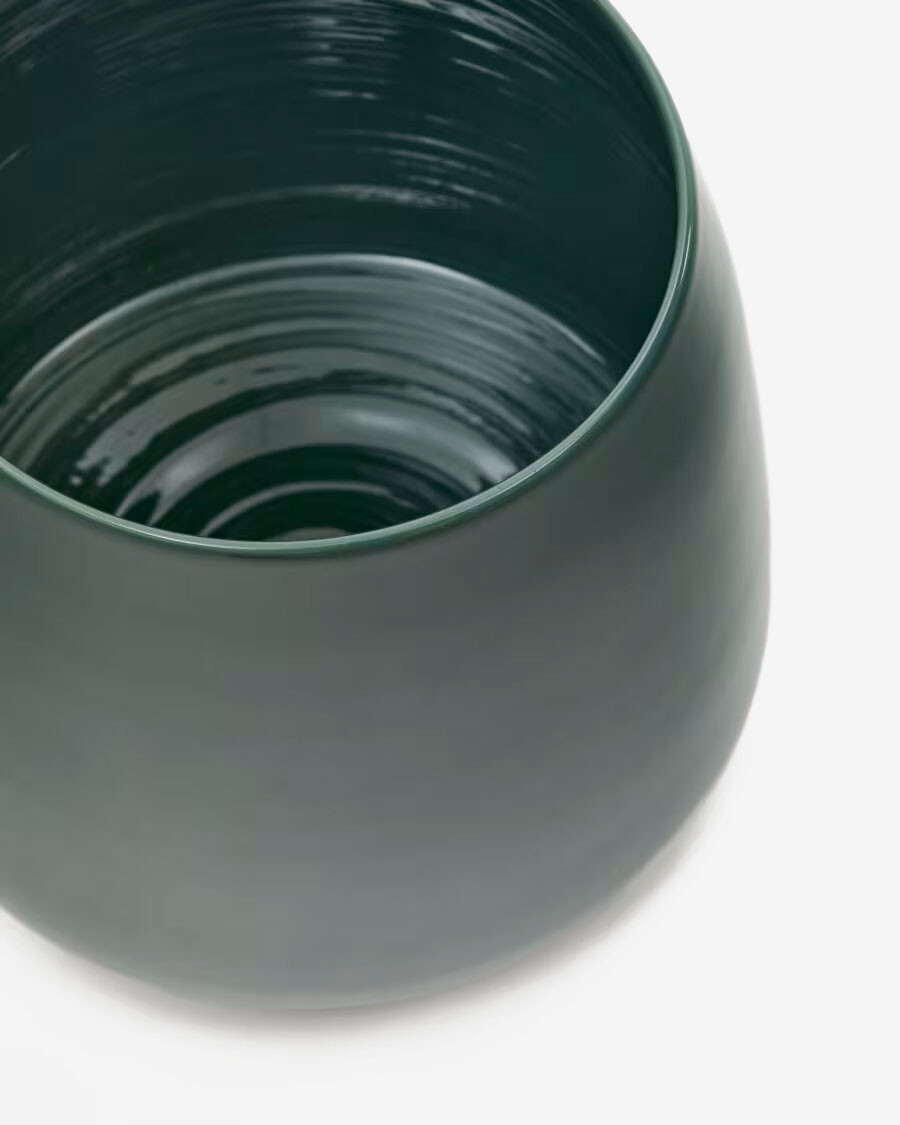 Jarrón Sibla de cerámica verde 16 cm Jarrón Sibla de cerámica verde 16 cm
