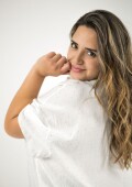 Blusa de viscosa con brillo plateado Blanca