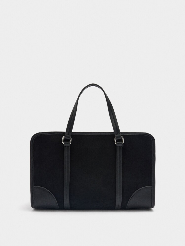 Bolso Tote Con Efecto Piel Y Asa Para El Hombro negro