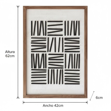 CUADRO DECORATIVO MADERA MACIZA - 62 Cm x 42 Cm - LÍNEA RÚSTICA N°8