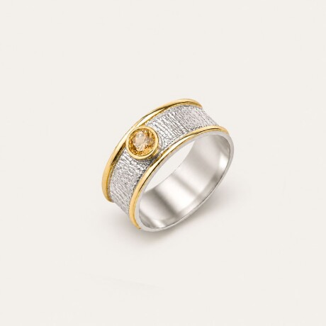 Anillo Positano Ambar - Plata y Oro Anillo Positano Ambar - Plata y Oro