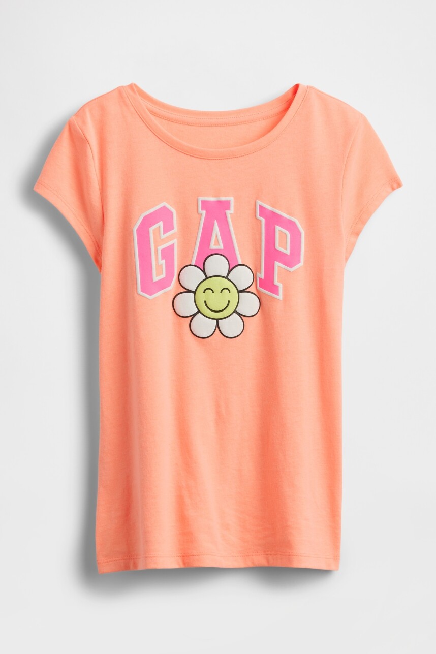 Remera Gráfico Niña Orange Kiss Neon