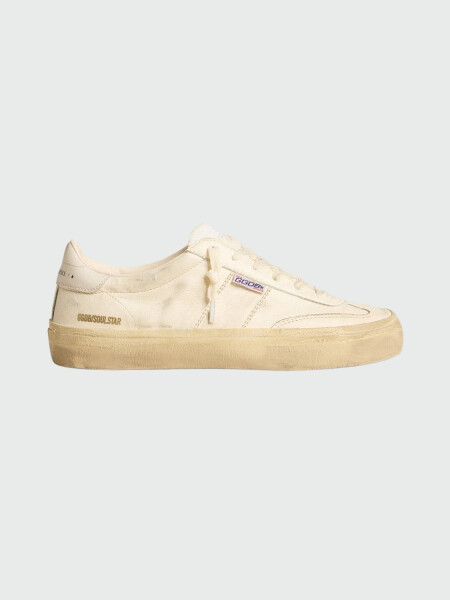 Golden Goose-Championes de cuero acordonados, Soul star Blanco