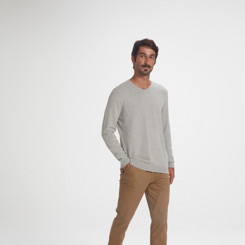 BLUSAO MASCULINO ADULTO (SWEATER) CINZA MESCLA