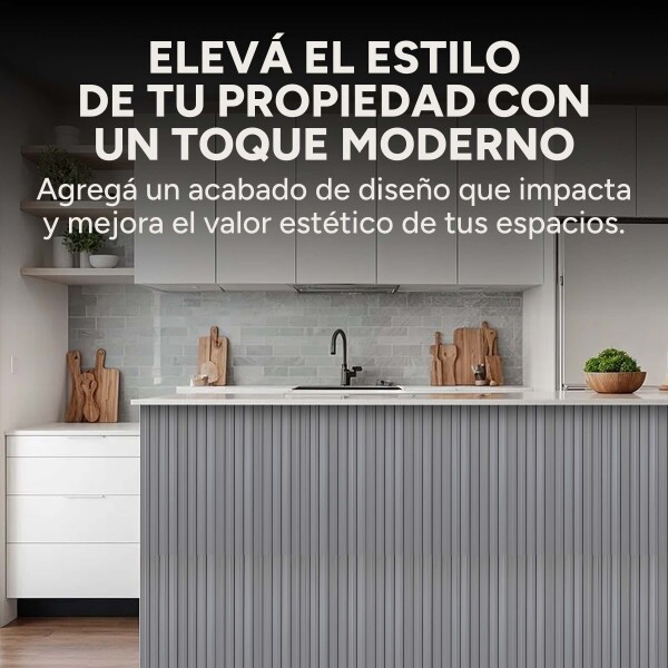 Pack x10 Wpc Simil Madera Wall Panel Lambrin 2.90x16.7 Color Gris Oscuro