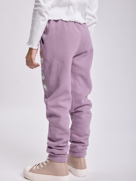 Pantalón deportivo jogger estampa Violeta