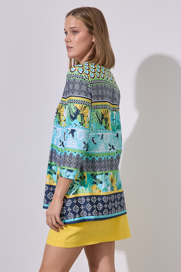 Blusa Print Bordado MULTI/VERDE