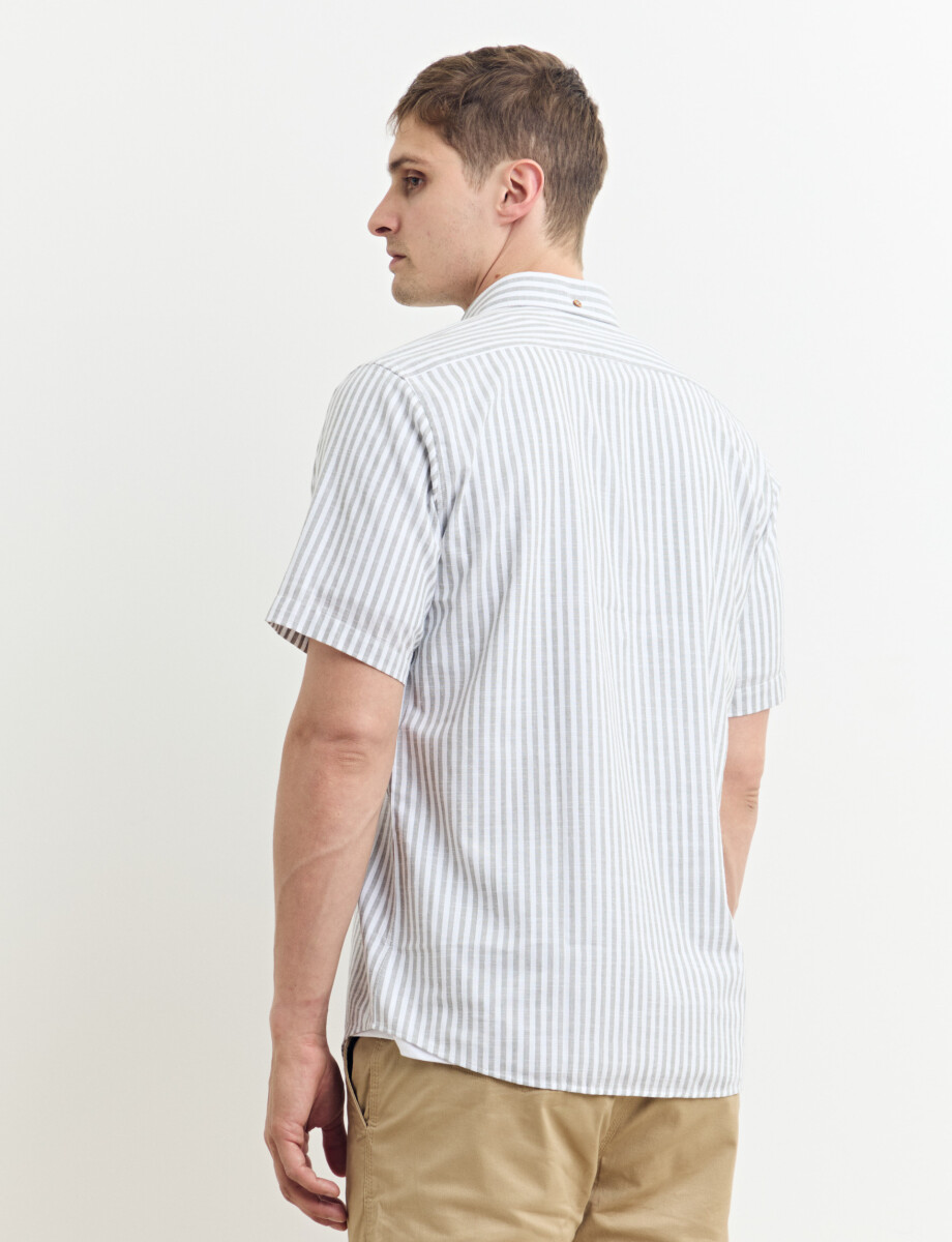 012635 CAMISA HARRINGTON LABEL Blanco/kaki