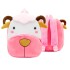 Mochila Infantil Animales De Peluche Niños Escuela 3d Variante Color Cabra Rosa