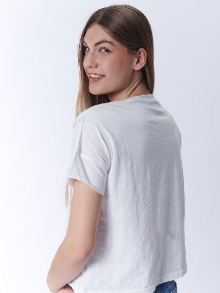 Remera slub rib brilloso Blanco