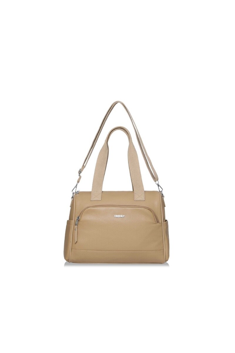 Cartera con bolsillo frontal Beige