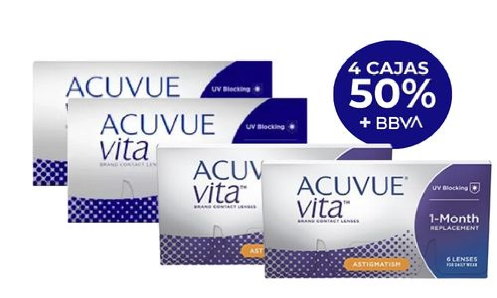Promo. 2+2 Acuvue Vita Combinado Torico y Esférico + Liquido Arlyt y Botella Acuvue de Regalo! 