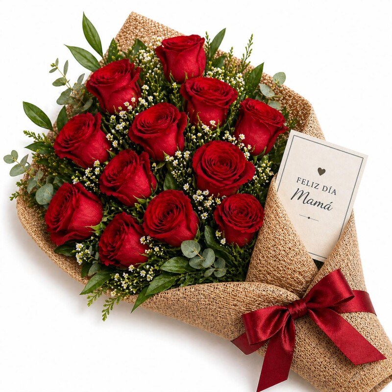 Ramo de rosas naturales 12 rosas