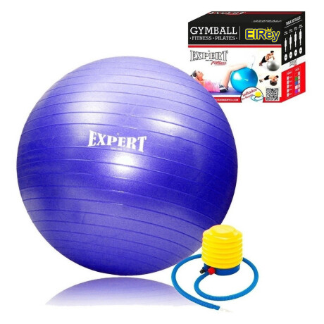 Pelota De Pilates 55cm Aerobics Fitness + Inflador Azul