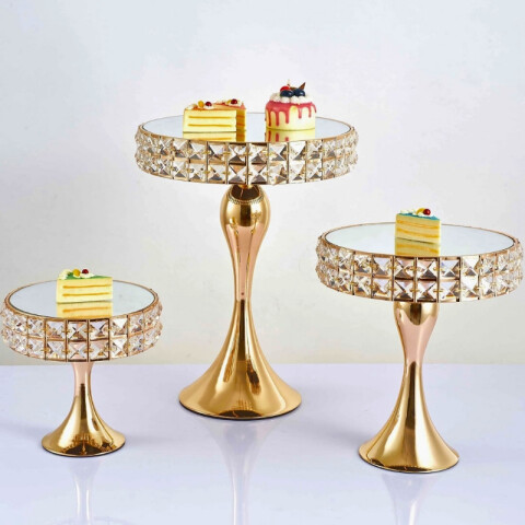 Soporte de Torta 35CM C/ Espejo y Diamantes Soporte de Torta 35CM C/ Espejo y Diamantes