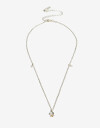 Cadena Corta con Dije Cubic zirconia Collar Con Dije Cubic Bañado En Plata - Plateado