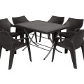 Set Mesa plegable + 6 Sillas Babel Negro