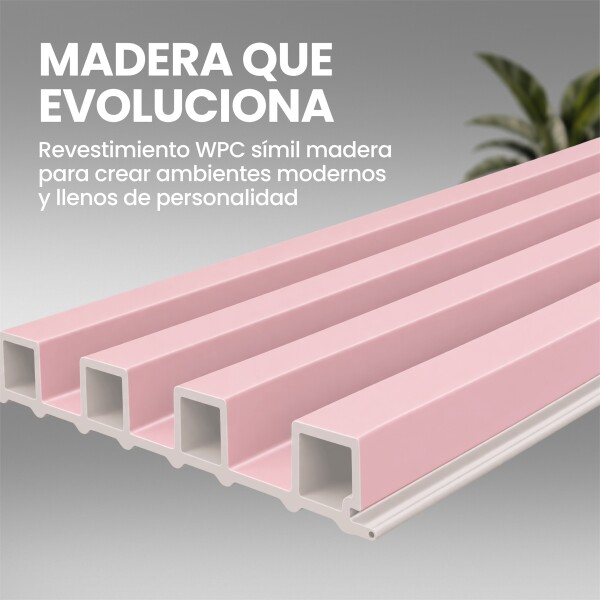 Pack x10 Wpc Simil Madera Wall Panel Lambrin 2.90x16.7 Rosa 1
