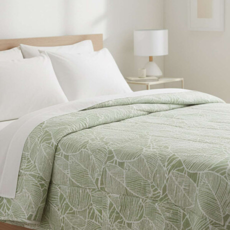 Acolchado 1 Plaza home-class 100% Microfibra D 660 Hoja Verd