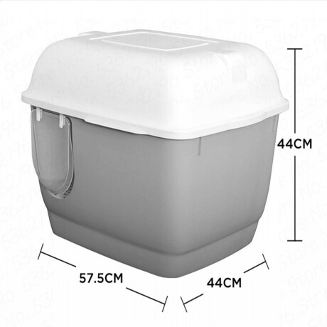 Baño Cerrado Portable Sanitario con Puerta y Pala Gatos Gris