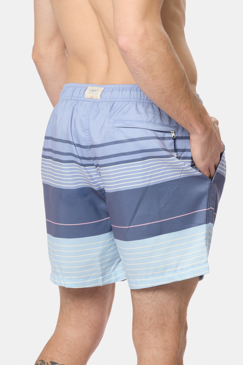 SHORT DE BAÑO RAYADO Azul