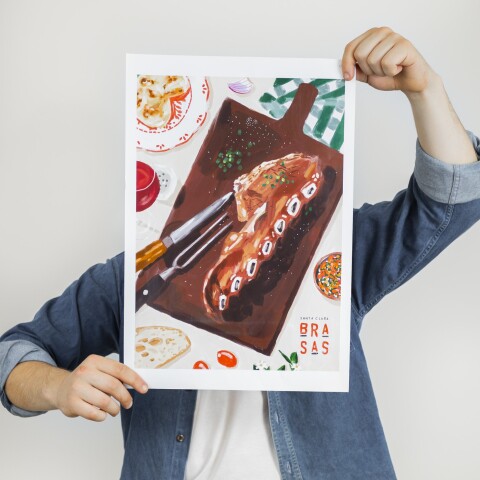 Póster asado uruguayo Brasas Póster asado uruguayo Brasas