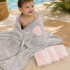 Set Toalla Con Capucha Bebé Ballena + 6 Toallitas Algodón Color Rosa