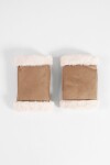 Mitones de suede con pelo topo