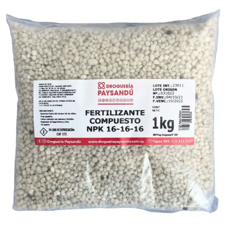 Fertilizante Compuesto NPK 16-16-16 1 Kg