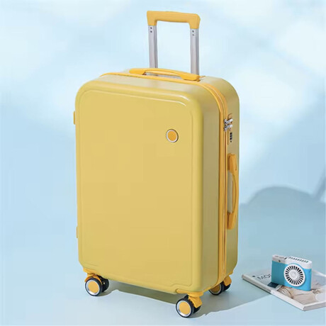 Valija Mediana Rígida con 4 Ruedas 360° y Candado Numérico Mostaza