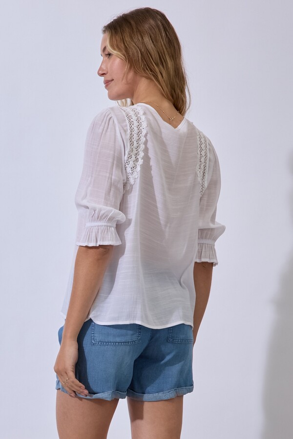 Blusa Lazo Crochet BLANCO