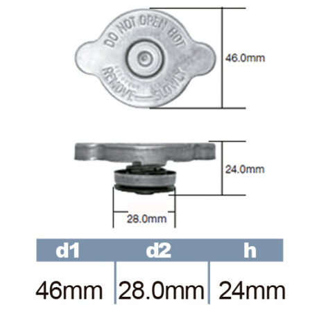 TAPON RADIADOR TOYOTA 0.9KG JAPONESES CHINOS COREANOS D=45MM - TAPON RADIADOR TOYOTA 0.9KG JAPONESES CHINOS COREANOS D=45MM -