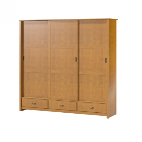 Ropero Rustico 3 puertas corredizas y 3 cajones Madera maciza Linea Colonial Freijo