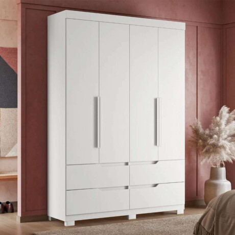 Ropero 4 puertas 4 cajones Doble Blanco
