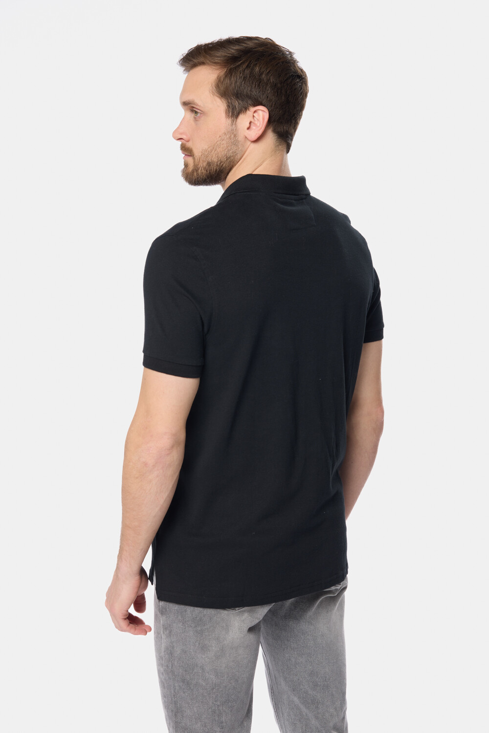 REMERA POLO JERSEY RAYADA Negro