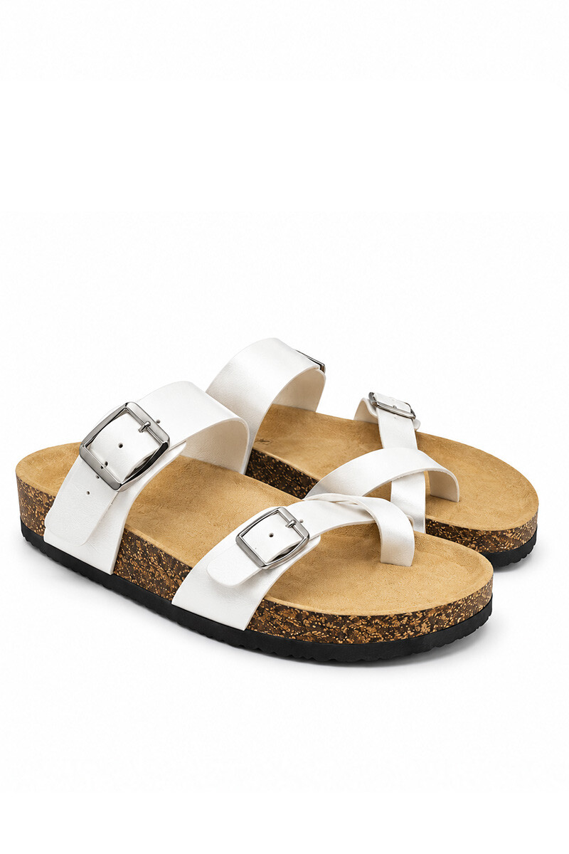 Sandalia Bettina ojota cruzada BT108 Blanco