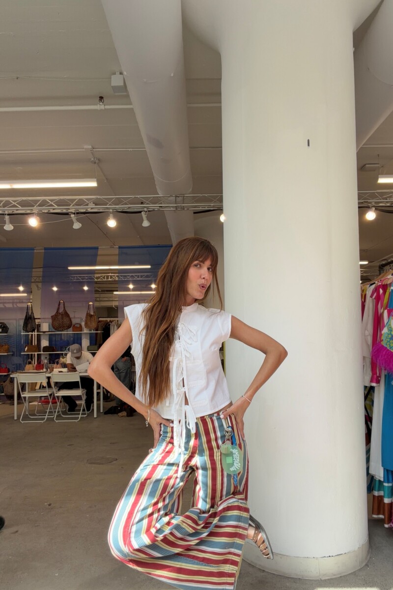 Jean Wavy Estampado Rojo