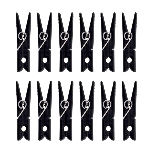 PALILLO PARA ROPA 12 PIEZAS NEGRO NEGRO
