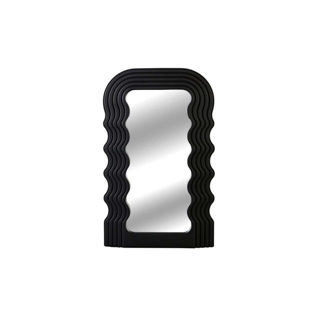 Espejo de tocador con marco en forma de ondas - Negro 