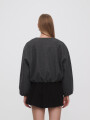 Campera Terry Gris Melange Oscuro