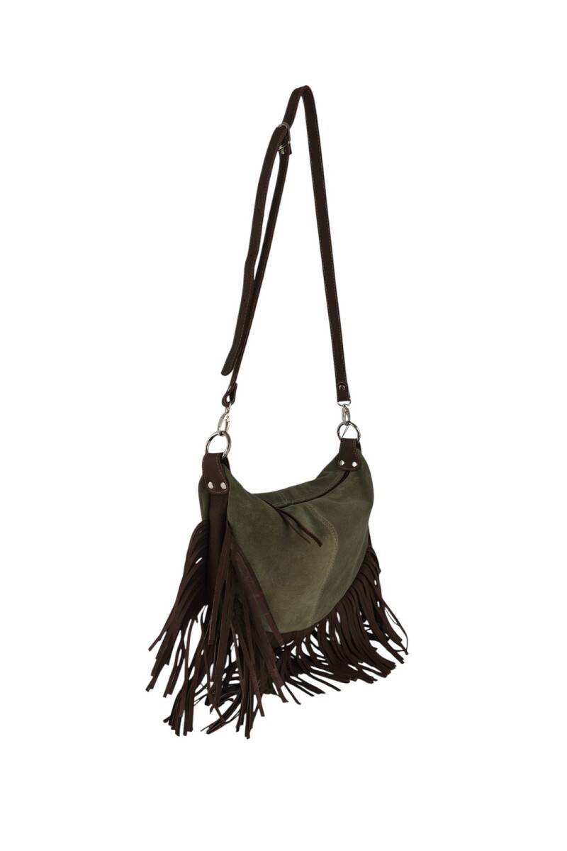 Morral con flecos verde