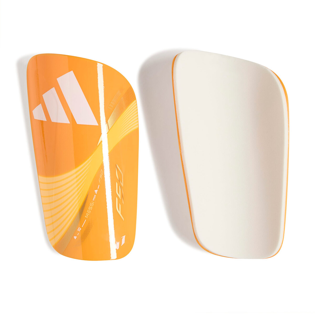 ADIDAS CANILLERAS MESSI SG CLB - Naranja-Dorado 