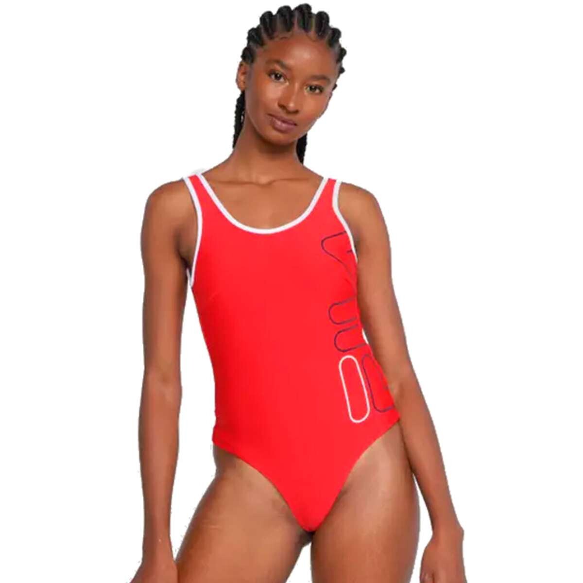 Fila Malla-Traje De Baño Femenino Reversible Double - Marino-Rojo 