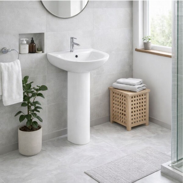 JUEGO DE LOZA PARA BAÑO - INODRO CON TAPA + LAVATORIO CON PEDESTAL JUEGO DE LOZA PARA BAÑO - INODRO CON TAPA + LAVATORIO CON PEDESTAL